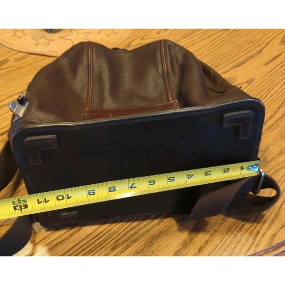 Vintage Cole Haan Backpack Dark Brown Pebbled Leather Bag - Picture 12 of 14